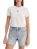 Calvin Klein Jeans T-shirt crop manica corta con logo bianco