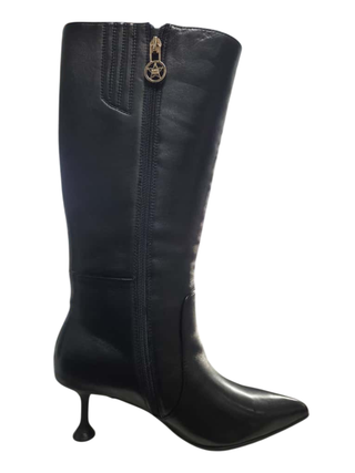 Marc Ellis stivali a punta in pelle nero GLC7257A-14 BLACK MARC ELLIS