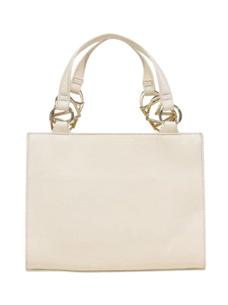 Love Moschino borsa a mano in ecopelle martellata beige chiaro
