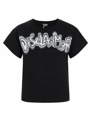 Disclaimer T-shirt manica corta bambina nero