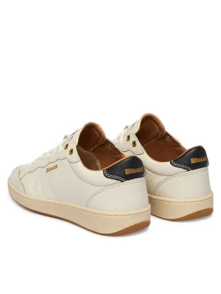 Blauer snekaers uomo Murray in pelle panna