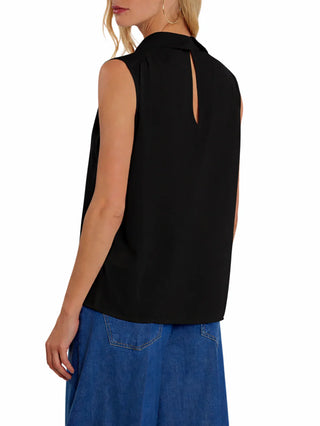 Relish blusa smanicata Jeanne con catenina nero