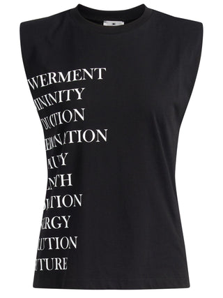 Elisabetta Franchi T-shirt smanicata con spalline nero