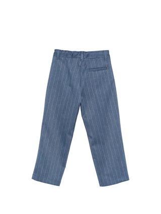 Dondup pantaloni gessati bambino con pinces blu