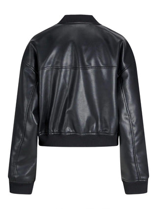 Jjxx giubbino bomber donna in ecopelle nero 12278928 BLACK JJXX