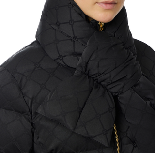 Elisabetta Franchi piumino in fantasia logata con cintura nero PI83D56E2 110 ELISABETTA FRANCHI 