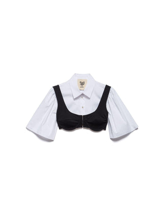 Aniye By top crop Sandy simil camicia bianco nero