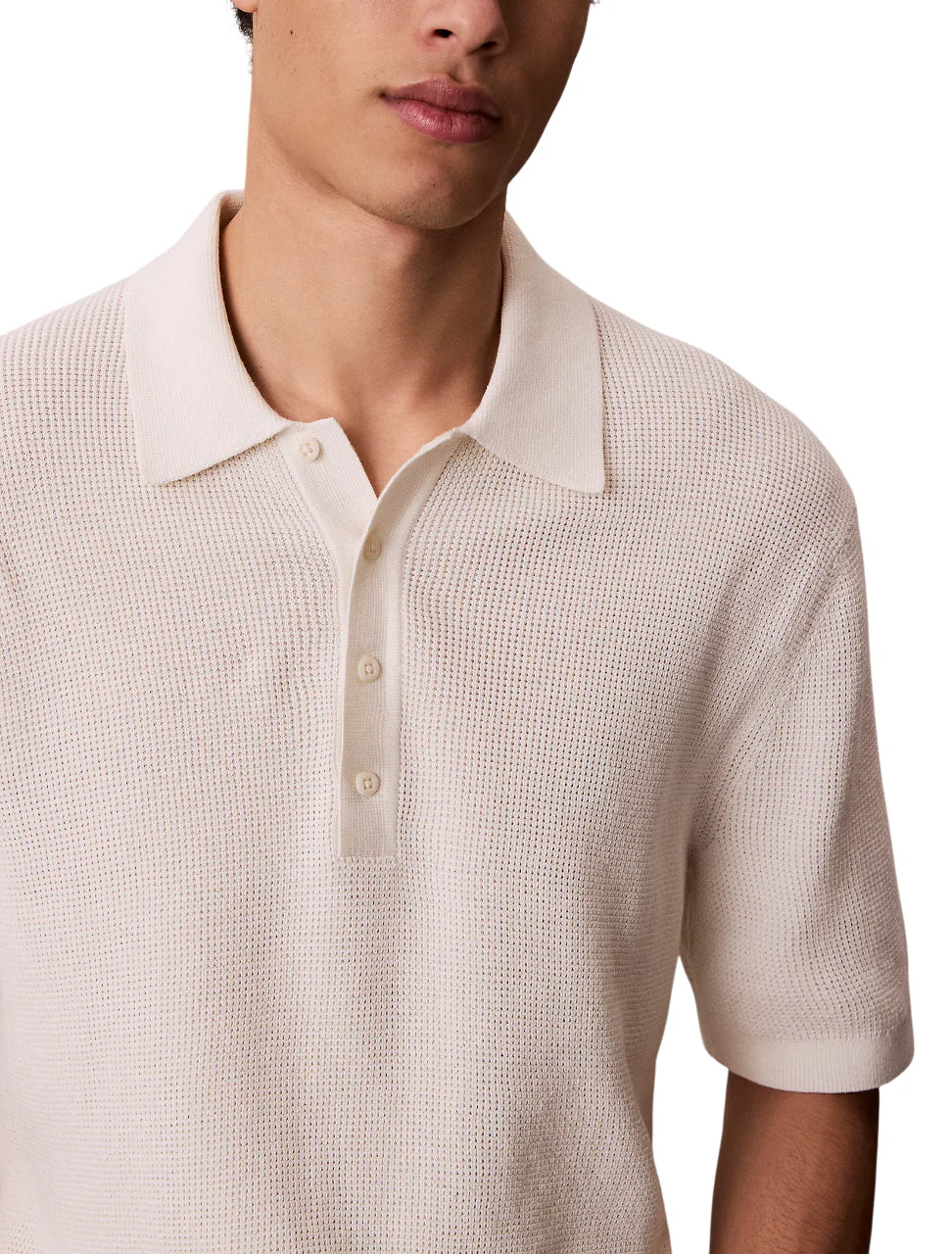Calvin Klein Jeans polo uomo manica corta panna