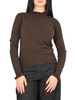 Haveone maglia lupetto con rouches marrone