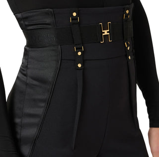 Elisabetta Franchi pantaloni vita alta bustier in crepe e raso nero