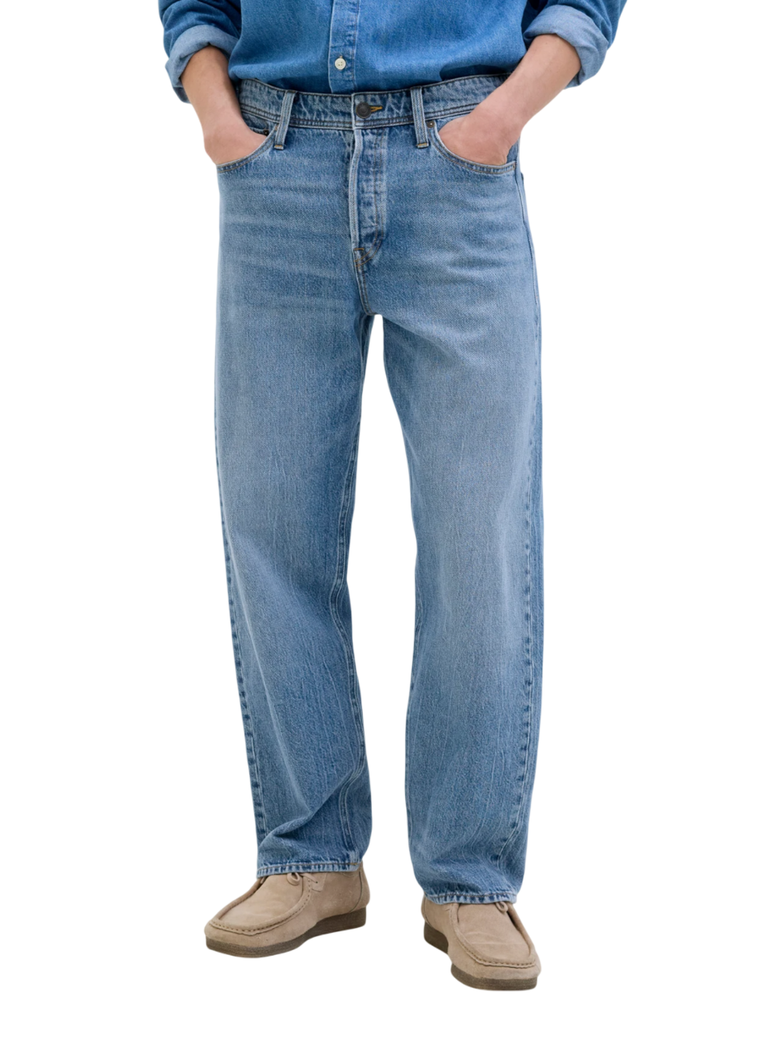 Jack&Jones jeans gamba larga Jjieddie lavaggio blu