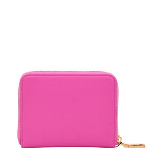 Love Moschino portafogli in ecopelle con placca logo celeste