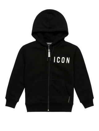 Icon felpa bambino con zip e cappuccio nero IBSW00919 9000 ICON