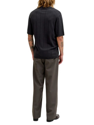 Jack&Jones polo in maglia uomo manica corta nero