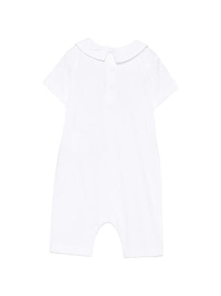 Moschino pagliaccetto neonata manica corta bianco
