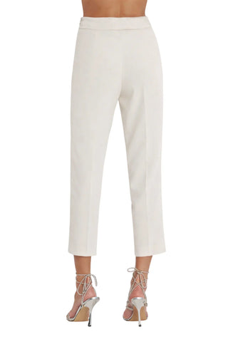 Relish pantaloni slim Nantes con banda satin avorio