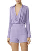Elisabetta Franchi camicia body in georgette lilla