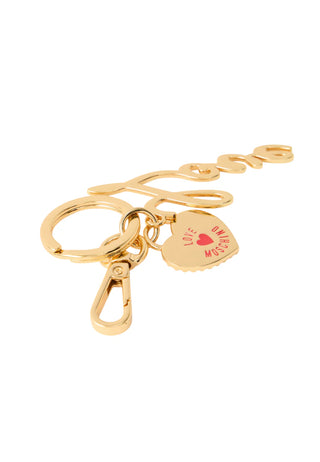 Love Moschino portachiavi donna con cuore logato oro