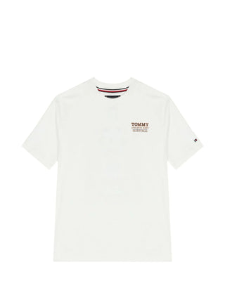 Tommy Hilfiger T-shirt bambino in jersey con stampe basketball bianco