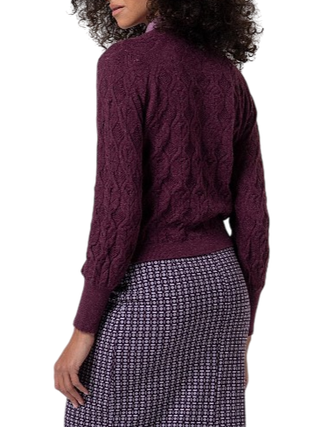 Surkana maglia misto alpaca con trecce borgogna 555OMAR236 44 SURKANA