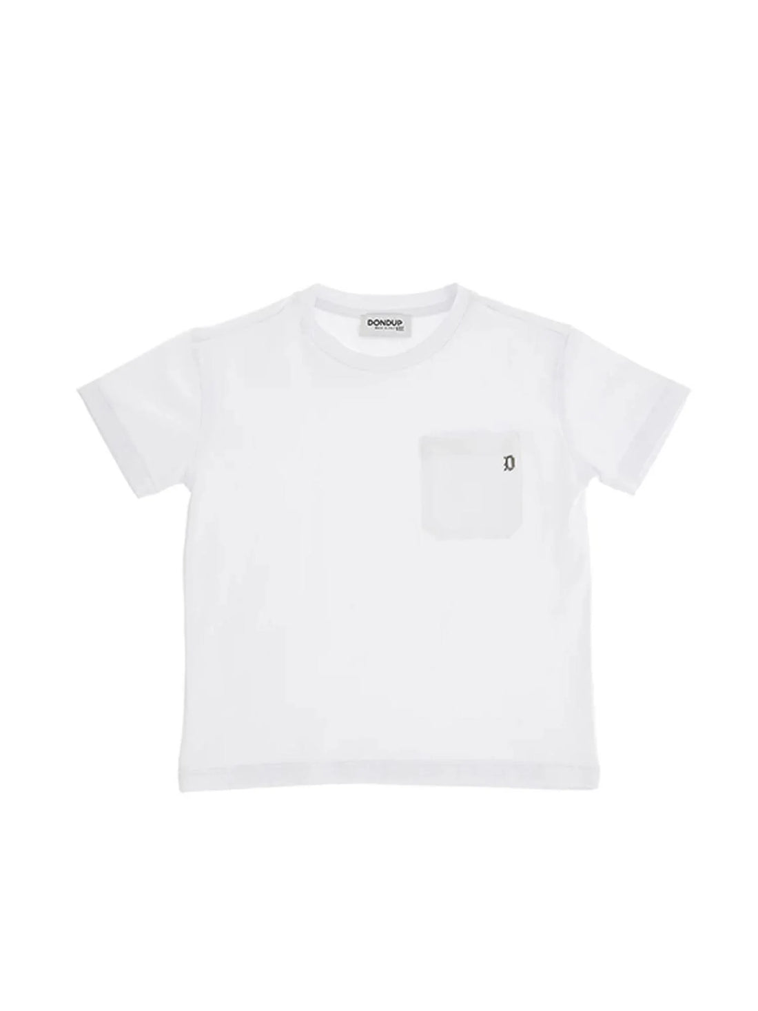 Dondup T-shirt bambino in jersey con taschino bianco