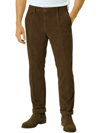Le Braghe pantaloni uomo in velluto millerighe marrone