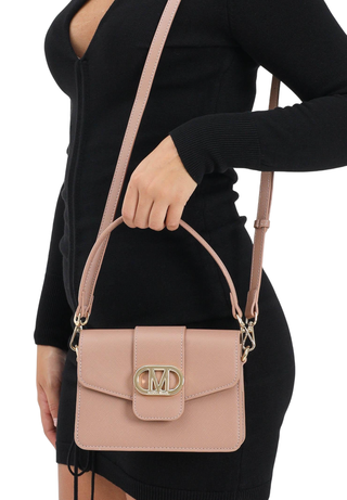 Marc Ellis borsa in ecopelle saffiano Flat Kourtney tortora FLAT KOURTNEY TAUPE-LIGHT GOLD MARC ELLIS