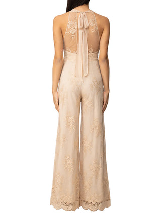 Aniye By tuta jumpsuit Silva all'americana in pizzo beige