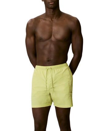 Calvin Klein boxer mare uomo con logo ricamato giallo ocra