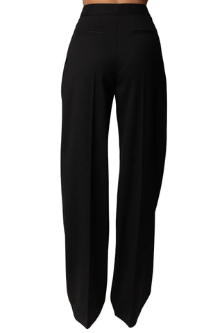 Elisabetta Franchi pantaloni gamba larga donna con pinces nero