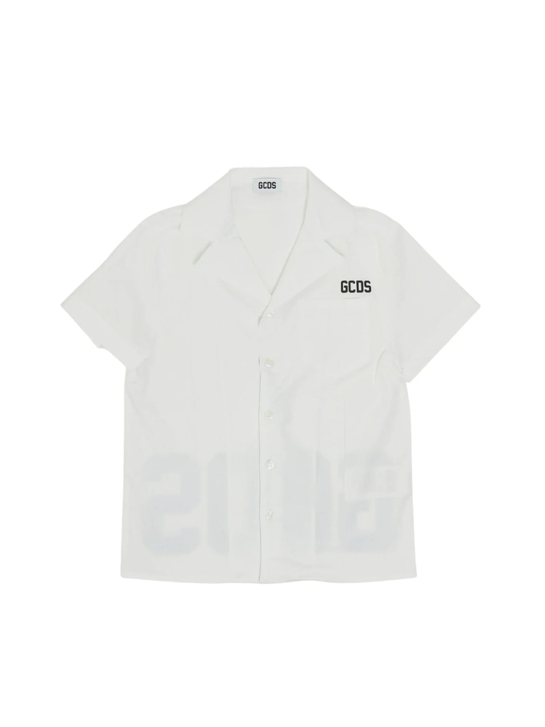 Gcds camicia bambino manica corta bianco