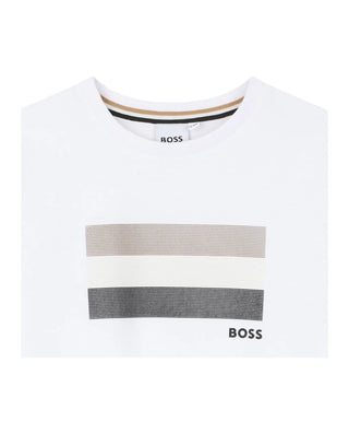 Boss T-shirt bambino manica corta con logo bianco