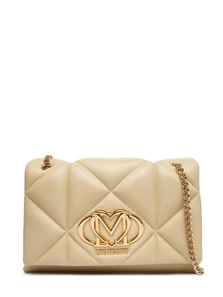 Love Moschino borsa a spalla in ecopelle trapuntata beige chiaro