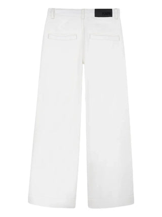 Karl Lagerfeld jeans wide leg bambina con strass panna