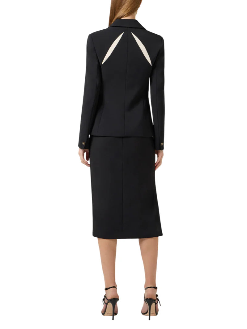 Elisabetta Franchi giacca blazer con aperture cut out nero