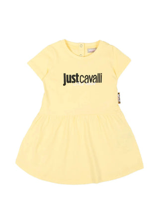 Just Cavalli abito neonata Akkay con logo giallo