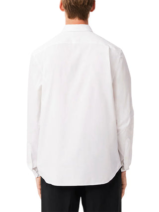 Lacoste camicia uomo manica lunga in cotone bianco