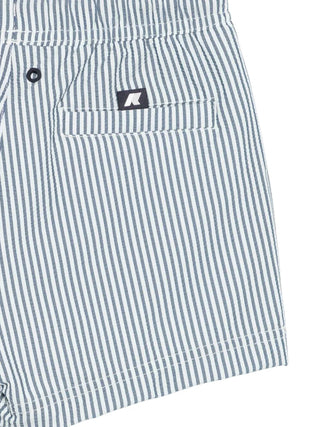 K-Way boxer mare a righe bambino bianco blu