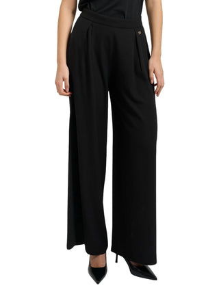 Yes Zee pantaloni palazzo con pinces nero