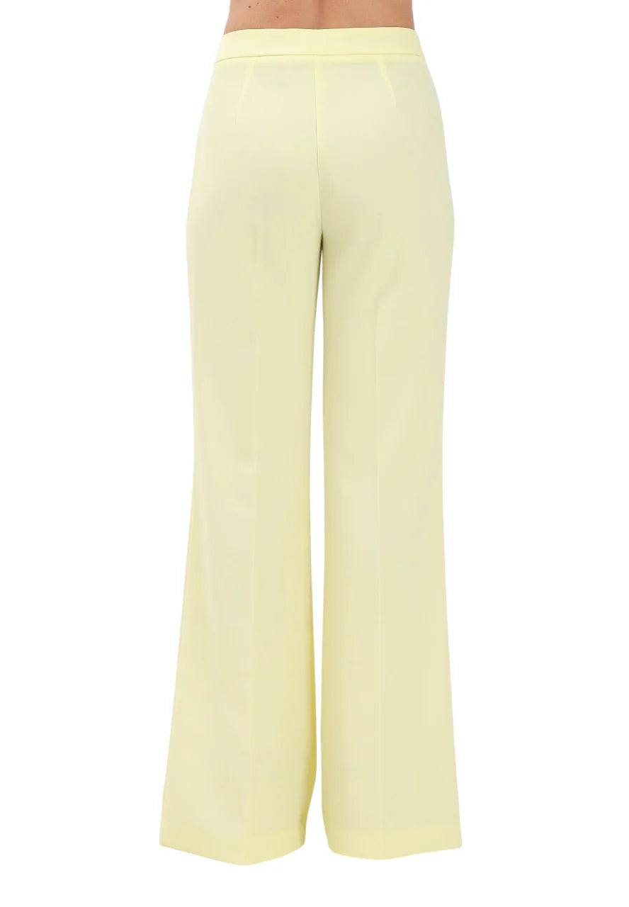 Vicolo pantaloni flare in tessuto tecnico giallo