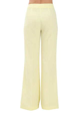 Vicolo pantaloni flare in tessuto tecnico giallo