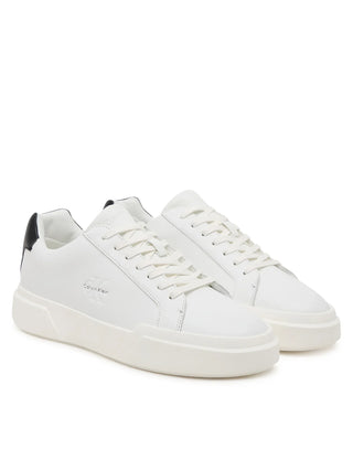 Calvin Klein sneakers uomo in pelle con logo bianco YM0YM01344 06X Calvin Klein Footwear 