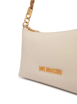 Love Moschino borsa in ecopelle con manico gioiello ecrù
