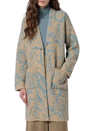 Surkana cappotto in maglia misto lana beige celeste 565NIFO333 51 SURKANA 