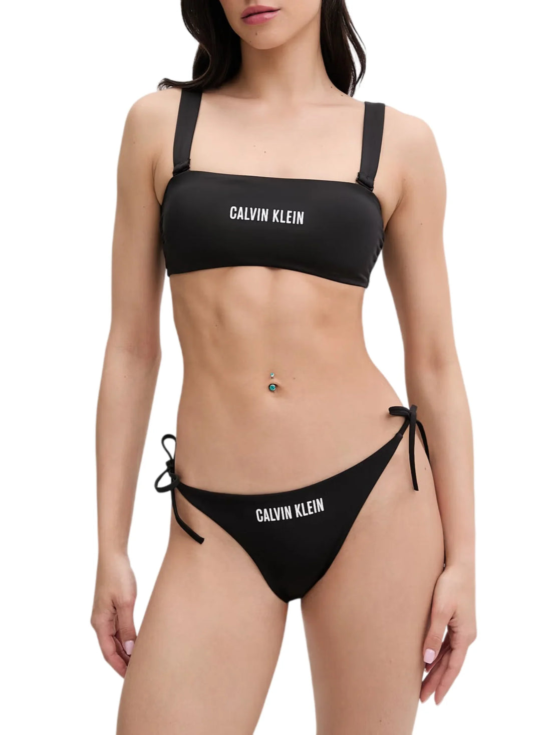 Calvin Klein bikini top donna con logo nero