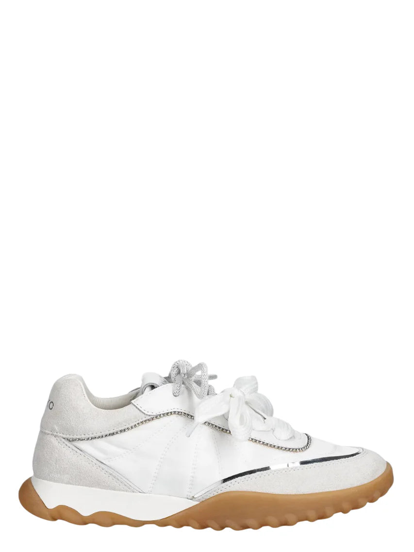 Pinko sneakers Gea doppi lacci con strass bianco