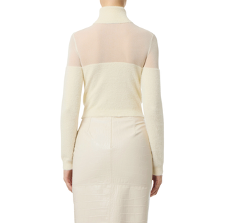 Elisabetta Franchi maglia dolcevita con trasparenze avorio MK54T57E2 DZ9 ELISABETTA FRANCHI