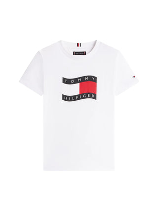 Tommy Hilfiger T-shirt manica corta stampa iconica bianco