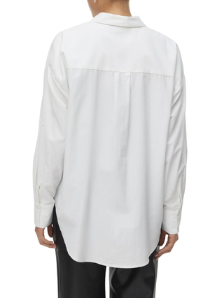 Vero Moda camicia manica lunga con strass bianco 10337791 BRIGHT WHITE-RHINESTONE SILVER VERO MODA 