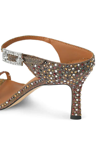 Kurt Geiger sandali alti Strass Double Buckle bronzo